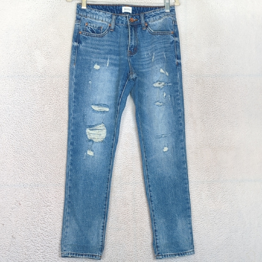 Special A Junior's Distressed Mid Rise Straight Leg‎ Jeans Size 1